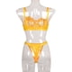 thumbnail image 3 of Encaje sexy conjunto de ropa interior sujetador ropa interior regalo para mujer, amarillo fluorescente, S 2 piezas Advancent XX000054-05, 3 of 7
