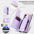 thumbnail image 3 of for Samsung Galaxy S24 Ultra Crossbody Wallet Phone Case with Card Holder&Zipper, Back Flip Folio PU Leather Kickstand Card Slots Double Magnetic Clasp Shockproof Case for Women Girls,Lightpurple, 3 of 8