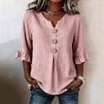 thumbnail image 2 of MuXiKeJi Clothes 3/4 Length Sleeve Womens Tops Cotton Linen Boho Blouses Floral V Neck Shirts Summer Beach Casual Top, 2 of 5