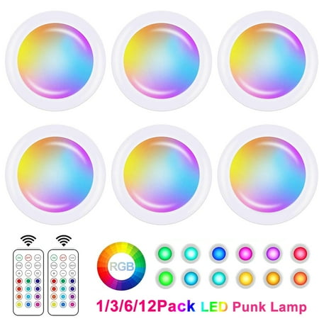 

Rosnek Remote Controls LED Cabinet Lighting Wireless Color Changing LED Puck Light Closet Light Dimmable Under Shelf Kitchen Counter Lighting For Home