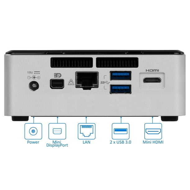 Intel NUC5i3RYH Mini PC, Intel Core i3-5010U 2.1GHz, 8GB RAM, 1TB