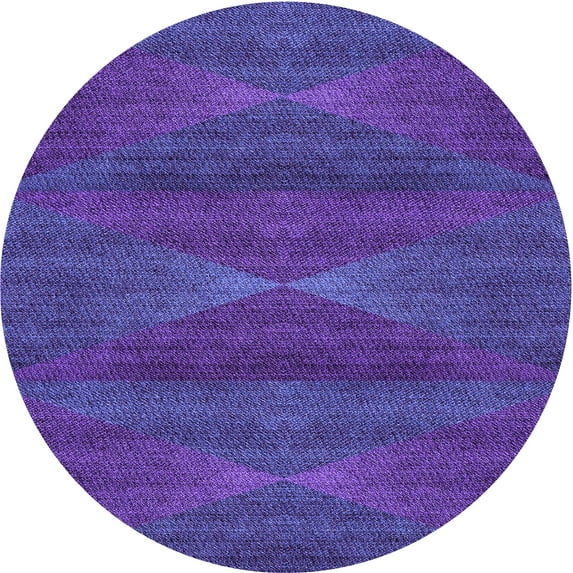 Ahgly Company Indoor Round Patterned Aztech Purple Area Rugs, 3' Round