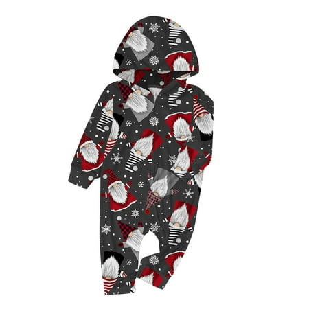 

Uorcsa Soft Comfy Pajamas Casual European And American Christmas Print Baby Parent-child clothing Black
