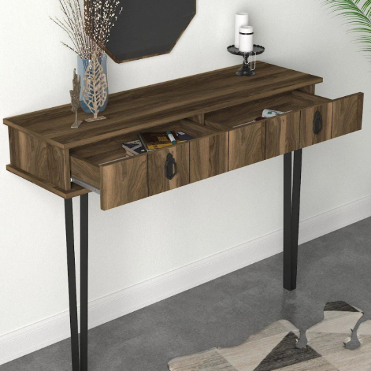 Casamudo Entryway Table with Drawers, Modern Hallway Console Table with