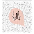 thumbnail image 3 of Ambesonne Hello Shower Curtain, Pale Pink Speech Bubble, 69"Wx84"L, Blush Black White, 3 of 3