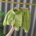 thumbnail image 3 of RUTAYY Children Girls Clothing Sets Solid Color Long Sleeve Tops and Pants 2-Pack with Pocket Comfortable Chic Elegant Outfit Sets, 3 of 3