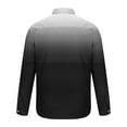 thumbnail image 4 of ohmzyzo Mens Gradient Linen Henley Shirts Long Sleeve Casual Button Down Tops Lapel Collar Outdoor Top Regular Fit Beach Summer T Shirts 4XL, 4 of 4