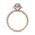 thumbnail image 4 of IGI Certified Lab Grown Diamond Engagement Ring | Center 8x6mm Oval Half Eternity Halo Solitaire Anniversary Wedding Rings For Women 18K Solid Rose Gold | F-G, VS-SI Quality (1.70 Ctw) Size-6, 4 of 6
