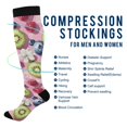 thumbnail image 2 of FORMRS Womens Knee High Socks Casual Long Thick Travel Daily Wear, 1 Pair, Pink Blueberries, 2 of 6