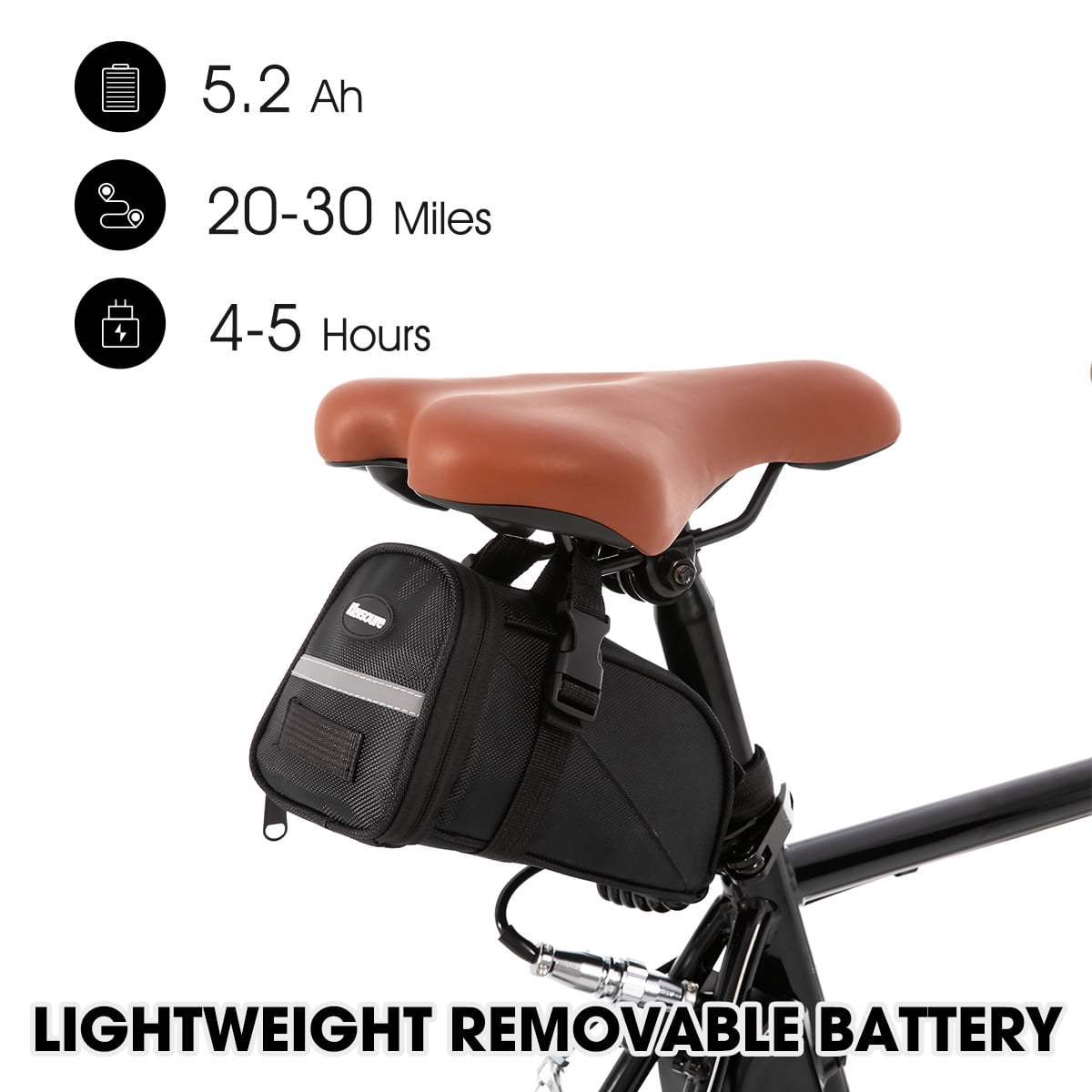 Hiland 700C Road Electric Bike for Adults, Commuting Ebike 36V Removable Battery, Black UL2849