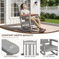 thumbnail image 4 of SERWALL Oversized Outdoor Rocking Chair for Adults, HDPE All Weather Patio Rockers for Porch Garden Lawn, Space Grey, 4 of 9