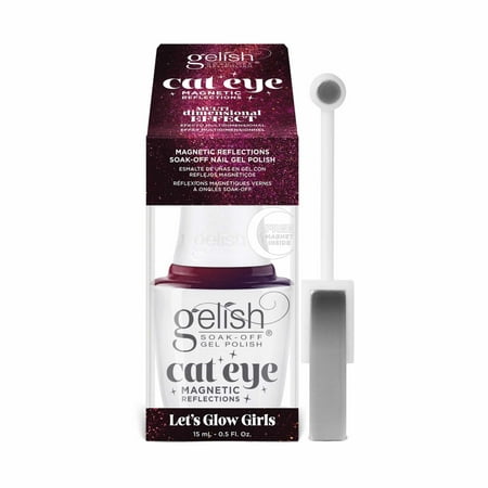 Gelish Magnetic Reflections Soak-Off Gel Polish "Let's Glow Girls", Pink Effect Cat-Eye, 15mL | .5 fl oz-1110549