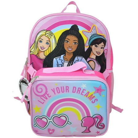 Barbie 16" Backpack with Lunch Bag Live Your Dreams