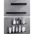 thumbnail image 3 of Estante de baño negro, estantes flotantes de aluminio para ahorrar espacio, estante de almacenamiento, tocador, estante de pared, 40cm JM, 3 of 4