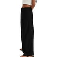 thumbnail image 7 of Women's Straight Leg Casual Pants with Elastic Waist and Pockets Comfortable Loose Fit Long Trousers for Everyday Wear, 7 of 7