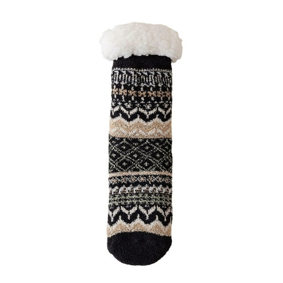 FYDUU Boot Socks for Women Fuzzy Slipper Socks With Non-Slip Grippers For Women Fluffy Cozy Plush Fleece-Lined Socks Christmas Gift