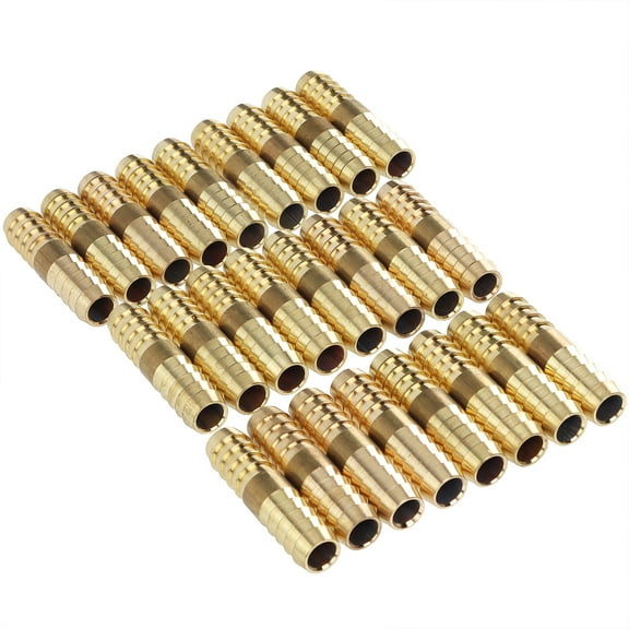 LTWFITTING Brass Barb Splicer Mender 3/8-Inch ID Hose Fitting Air Water Fuel Boat(Pack of 25)
