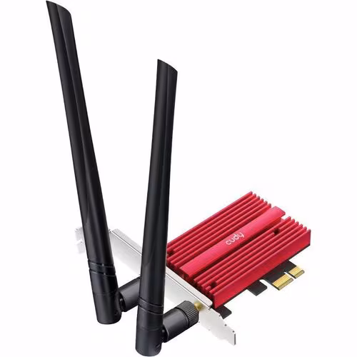 Cudy WE9300 IEEE 802.11be Bluetooth 5.4 Tri Band Wi-Fi/Bluetooth Combo Adapter for Desktop Computer - PCI Express x1 - 9.11 Gbit/s - 2.40 GHz ISM - 6 GHz UNII - Plug-in Card - Low-profile