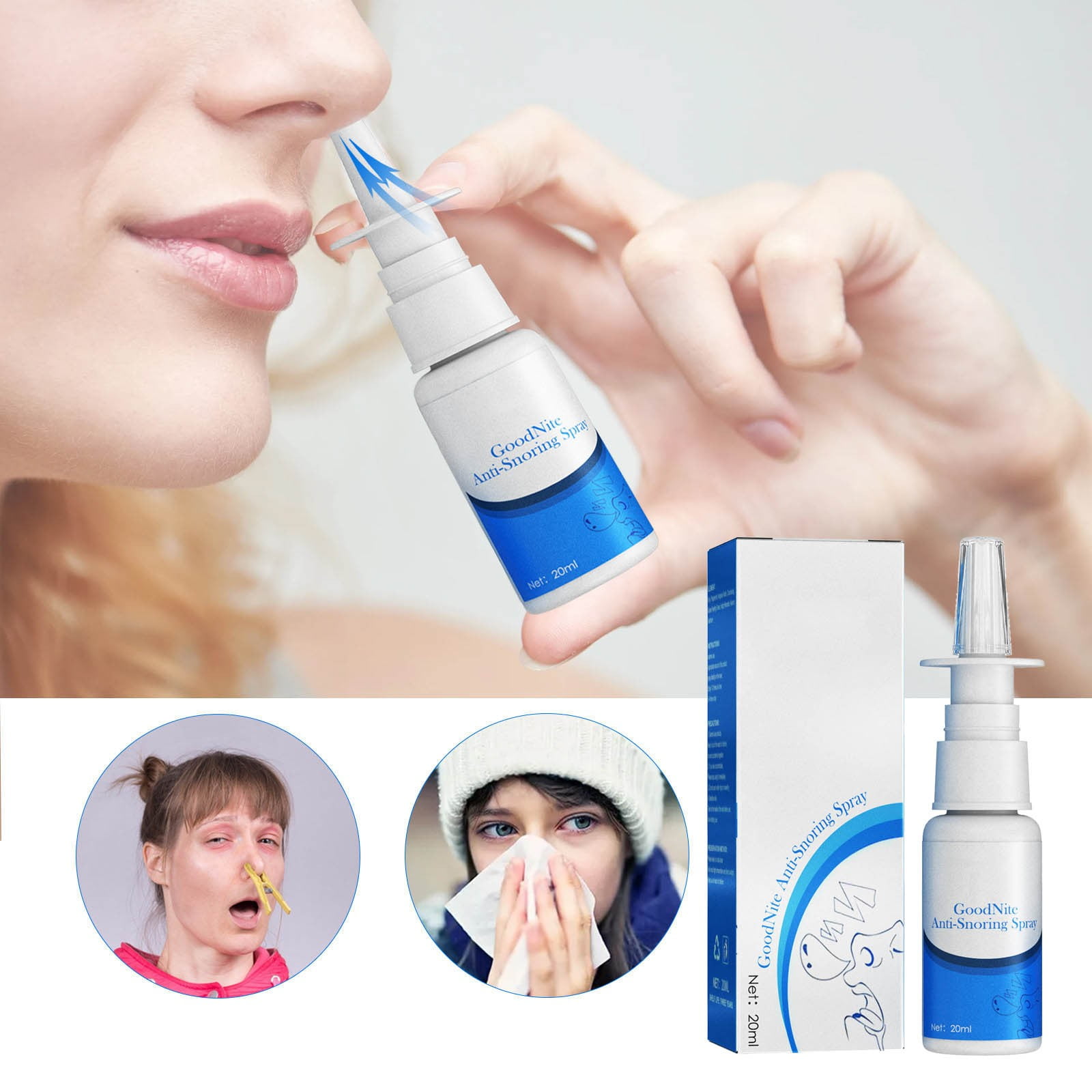 Etuzhy Snoring Spray Nasal Congestion Nose Itchy Nasal Spray Allergic ...