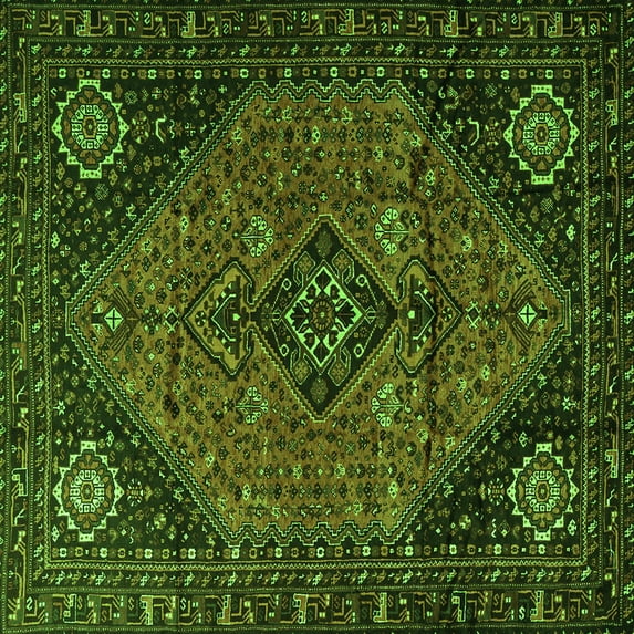 Ahgly Company Indoor Square Persian Green Traditional Area Rugs, 3' Square