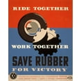 thumbnail image 2 of Ballinger, Harry-Russell 26x32 White Modern Wood Framed Museum Art Print Titled - Ride together - work together - save rubber for victory, 2 of 4