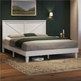 thumbnail image 1 of Yaheetech Queen Farmhouse Bed Frame with Headboard & Wood Slat Support, White, 1 of 7