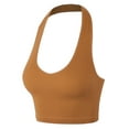 thumbnail image 2 of A2Y Women's Seamless Ribbed Nylon Halter Tank Tops Almond LXL, 2 of 3