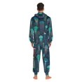 thumbnail image 4 of FORMRS Onesies Pajama for Adults Unisex Hoodie Winter Jumpsuit One Piece Sleepwear, Sizes S-2XL, Green Jellyfish Pattern, 4 of 7