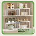 thumbnail image 4 of LEDREM Kitchen Cabinet Organizer Shelf Set, 2-Tier Stackable & Expandable Storage Rack, Countertop Spice Holder, for Pantry，Bathroom，Office, White, 4 of 6