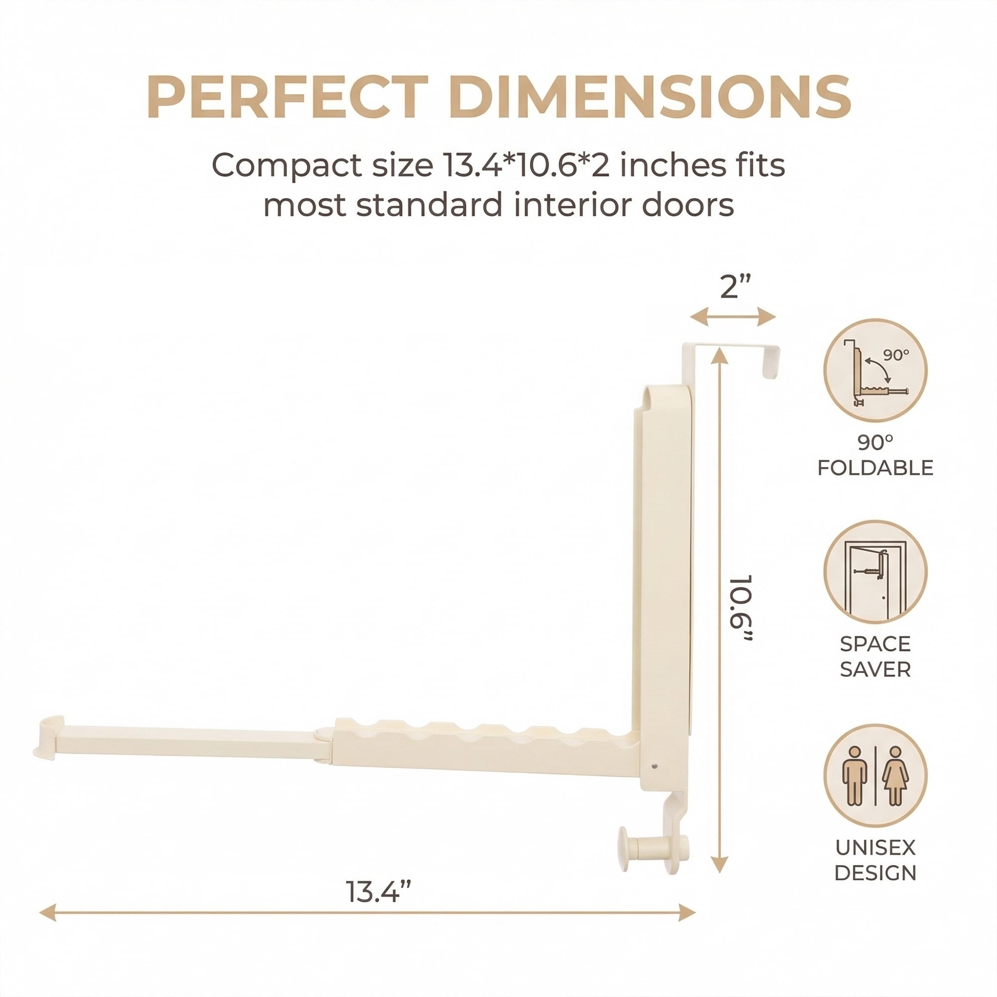 Unique Bargains Coat Rack Door Mount Plastic Hook for Entryway White 13.4"x10.6"x2"