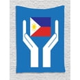 thumbnail image 1 of Filipino Tapestry, Two Hands Holding Showing Philippines National Flag Independant Country Concept, Wall Hanging for Bedroom Living Room Dorm Decor, 40W X 60L Inches, Multicolor, by Ambesonne, 1 of 2