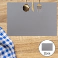 thumbnail image 3 of 2x mantel individual de material cuero moderno para comedor, posavasos resistente al calor, cojín antideslizante, para cocina, de comedor, Patio gris Yotijar Mantel individual de cocina, 3 of 5