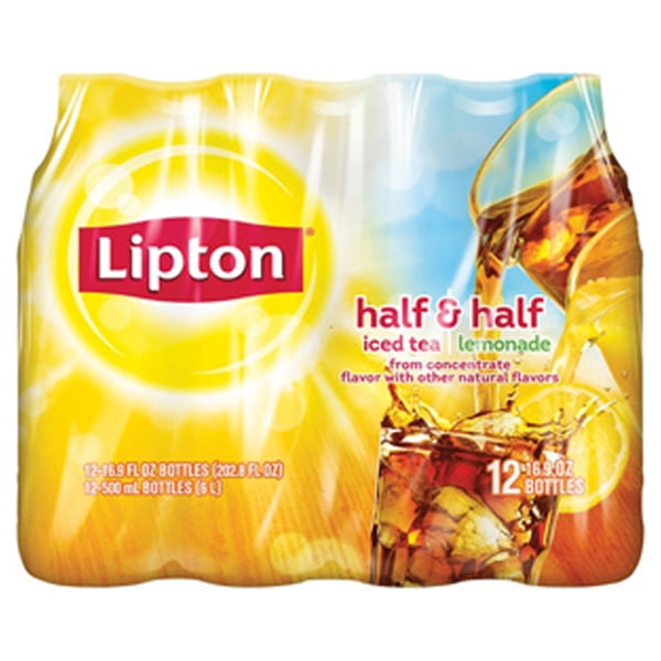 Lipton Half and Half Iced Tea 16.9 oz Plastic Bottles Pack of 12
