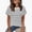 Gray striped t-shirt women a1, variant on Women Striped T-Shirt Short Sleeve Round Neck Casual Basic Tee Top Party Wear Everyday Fashion, Black L