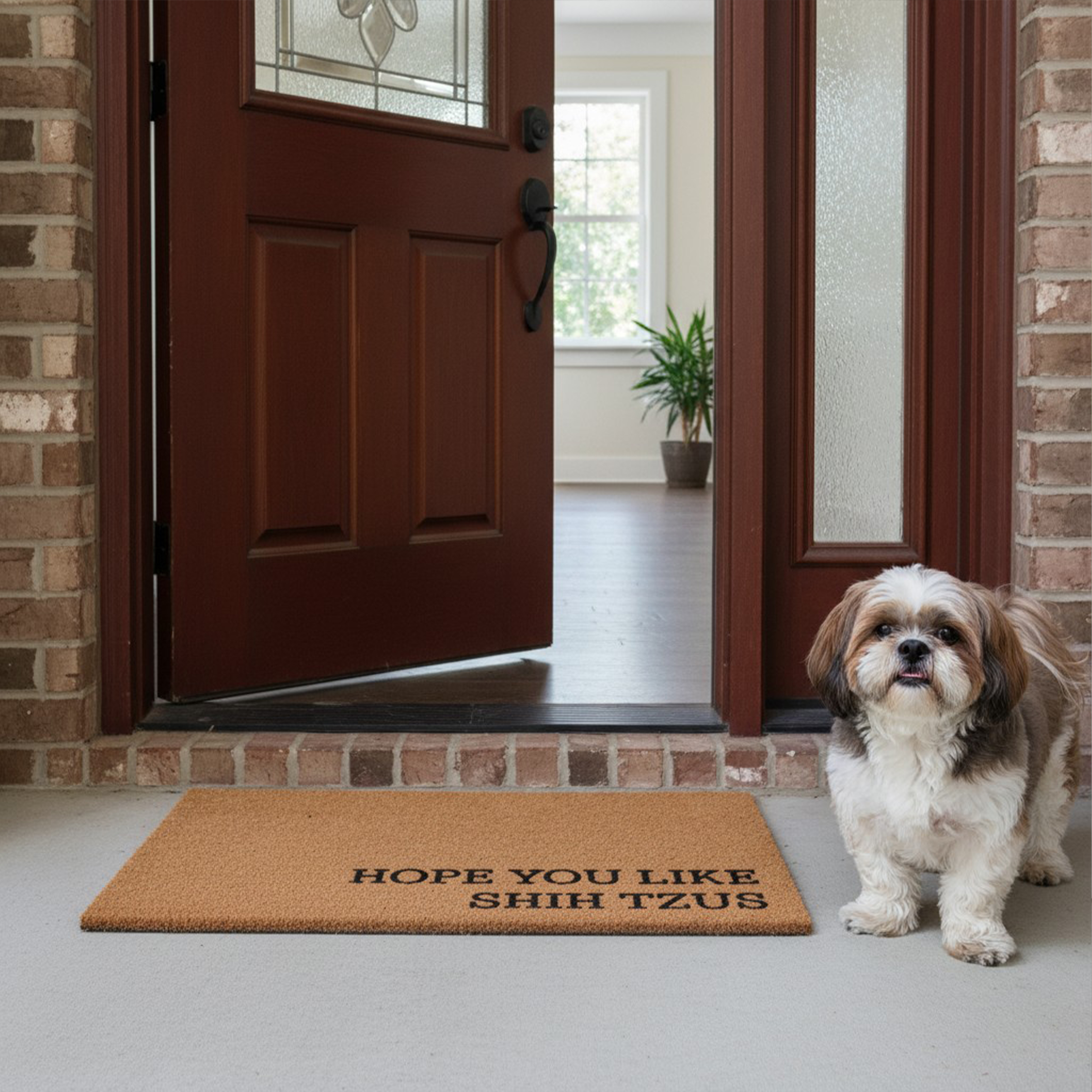 Hope You Like Shih tzus Non Slip Vinyl Backing, Front Door Mat, Entryway Door Mat, 24"x36"