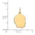 thumbnail image 2 of 14k Yellow Gold Solid Polished Plain Sml. .009 Gauge Facing Right Head Charm 18x10mm Wide Pendant Necklace for Women, 2 of 2