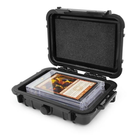 CASEMATIX Trading Card Holder Case Fits 4 One Touch Magnetic Card Holder Sleeves - Waterproof Case Fits 5.0" x 3.25" Max