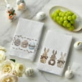 thumbnail image 3 of Stripe Rabbit Bunny Eggs Easter Kitchen Towels Dish Towels, 18x26 Inch Spring Decoration Hand Towels Set of 2, 3 of 6
