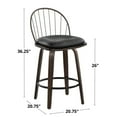 thumbnail image 7 of LumiSource Brown Riley 26" Fixed-Height Counter Stool - Set of 2, 7 of 7
