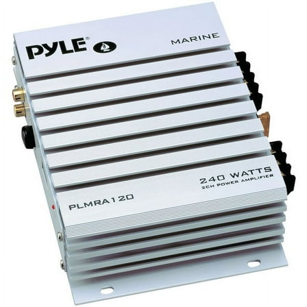 Pyle PLMRA120 2 Channel 240 Watt Waterproof MarineVehicle Audio Amplifier, 2.3 lbs
