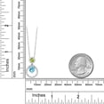 thumbnail image 3 of Gem Stone King 925 Sterling Silver Blue Apatite and Green Peridot Pendant Necklace for Women (1.72 Cttw, Gemstone, Round 6MM and 4MM), 3 of 3