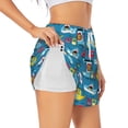 thumbnail image 3 of Lsque Transportations With Animals Printed Women's Running Shorts with Liner Pockets,Elastic Quick Dry Workout Athletic Gym Yoga Shorts,Womens High Waist Shorts-XX-Large, 3 of 9