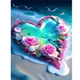 thumbnail image 1 of Cuadros Decorativos Kit de pintura de diamantes de bricolaje completo de 5D con taladro redondo completo - Playa amor - Decoración del hogar (NH2848) DQrwqpou Nuevos Originales, 1 of 9
