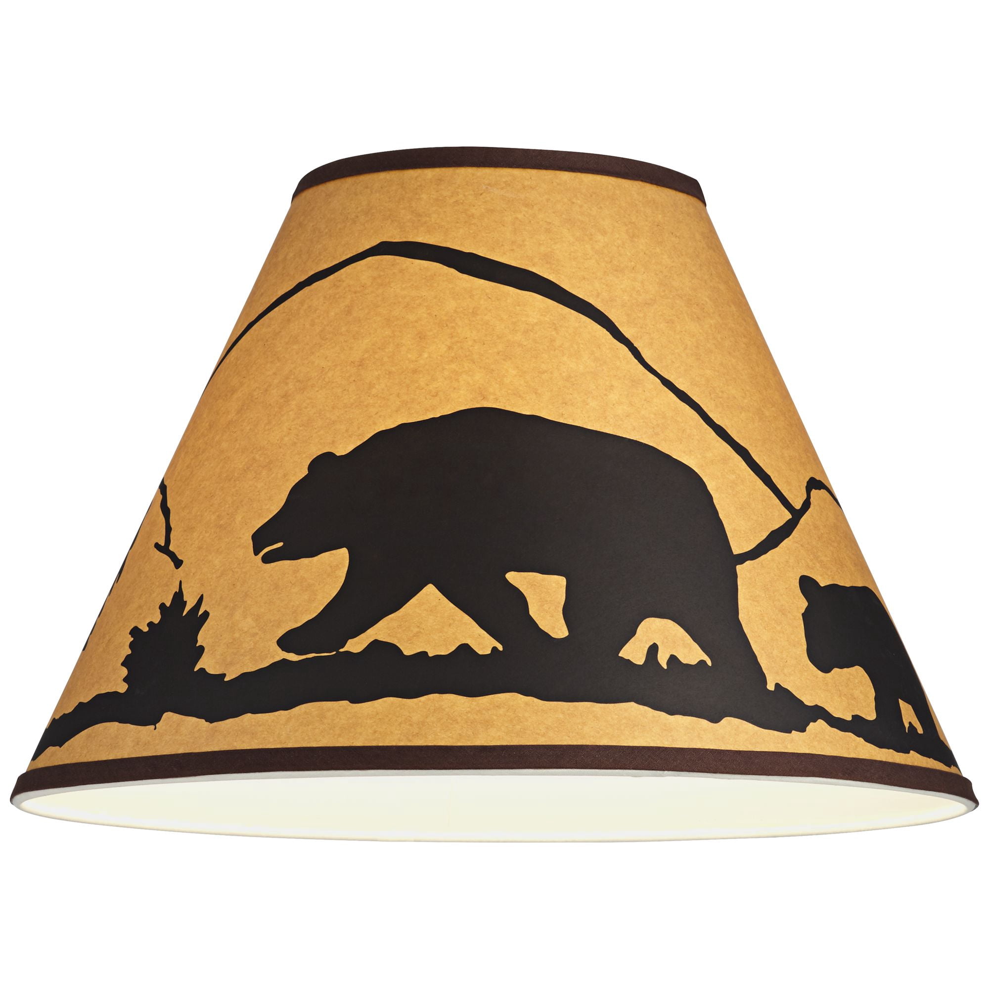 Springcrest Mountain Scene Brown Paper Medium Empire Lamp Shade 6" Top x 14" Bottom x 10" Slant x 10.75" High (Spider) Replacement