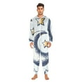 thumbnail image 2 of Moon and Stars Adult onesie Pajamas, Crystal Velvet Ultra Soft Warm Jumpsuit for Men and Women, 2 of 7