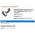 thumbnail image 2 of Windshield Washer Nozzle Set 2 Piece Set - Compatible with 1988 - 1991 Honda CRX 1989 1990, 2 of 2
