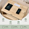 thumbnail image 6 of wow97e Nightstand with Charging Station, Wood Fluted 21.65" Wide End Table with 2 Drawers for Bedroom, Living Room, 6 of 7