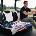 thumbnail image 5 of XYZCANDO American Flag Golf 2-Seat Golf Cart Seat Cover with 4 Pockets - Non-slip Washable Protector for EZGO Club Car Yamaha, 5 of 8