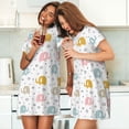 thumbnail image 4 of Haiem Little Elephant Print Women’s Short-sleeved Nightdress – Comfortable and Loose-Fit Sleepwear, Soft Cotton Sleep Shirt for Relaxing, Casual Nightdress, 4 of 6