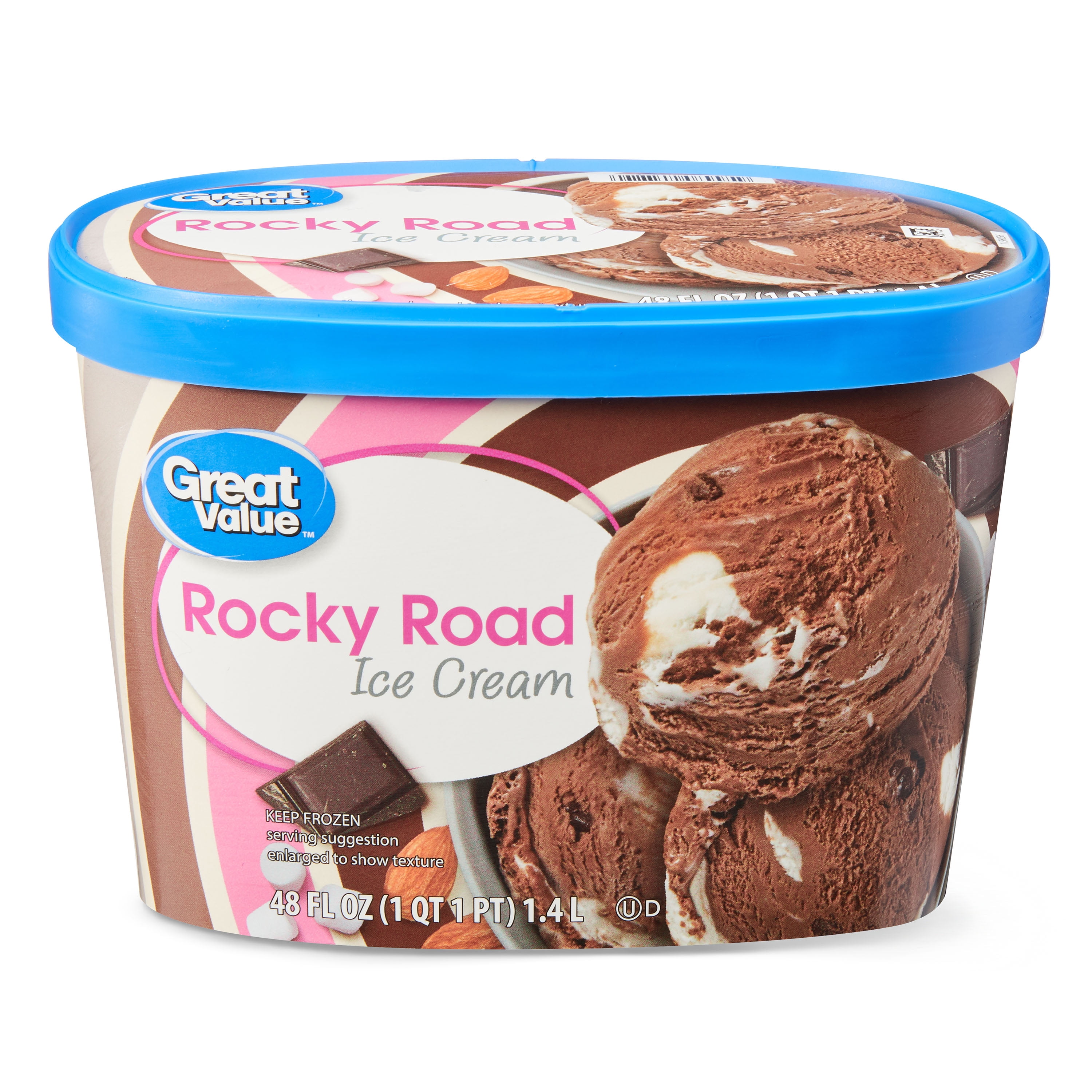 Great Value Rocky Road Ice Cream, 48 oz